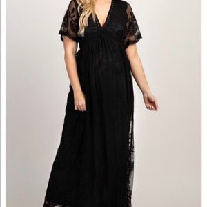 Black lace maxi dress 2x